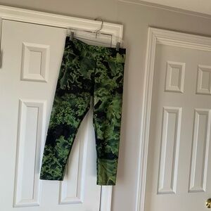 Green Patterned Women's Shorts
